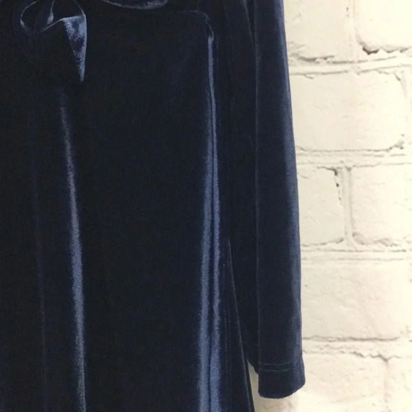 Rare Editions size 6 Royal Blue Velour Dress with Bow - Picture 4 of 7